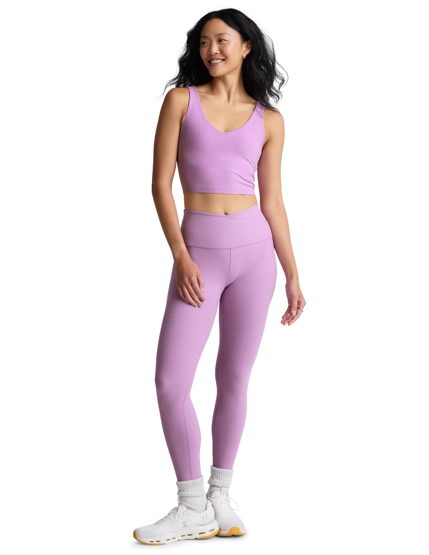 Spacedye HW Midi Legging - Lilac Petal Hthr