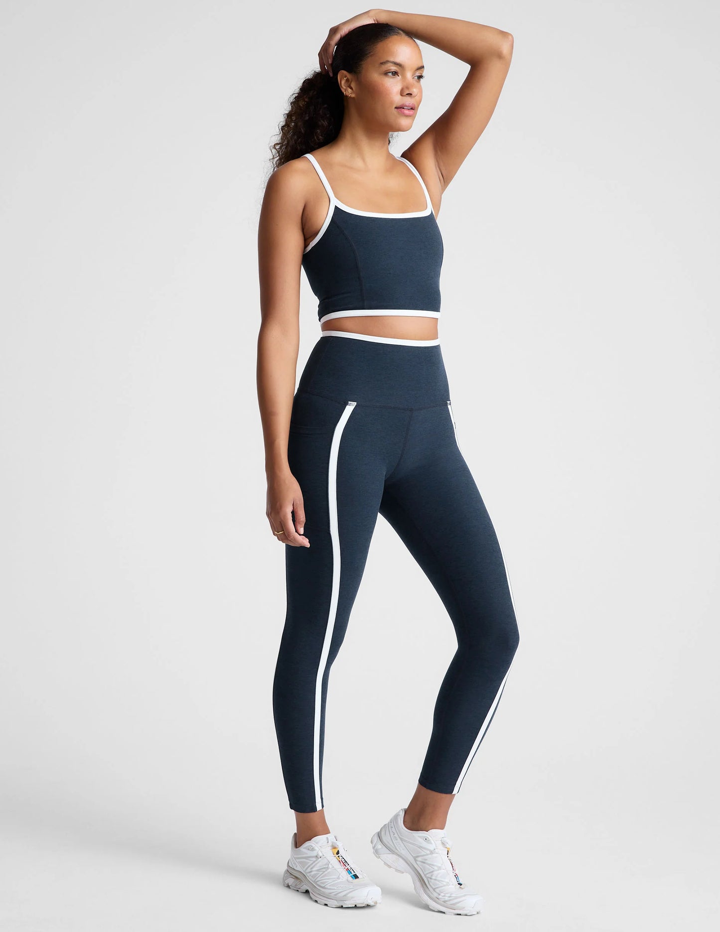 Spacedye New Moves HW Midi Legging - Navy/White