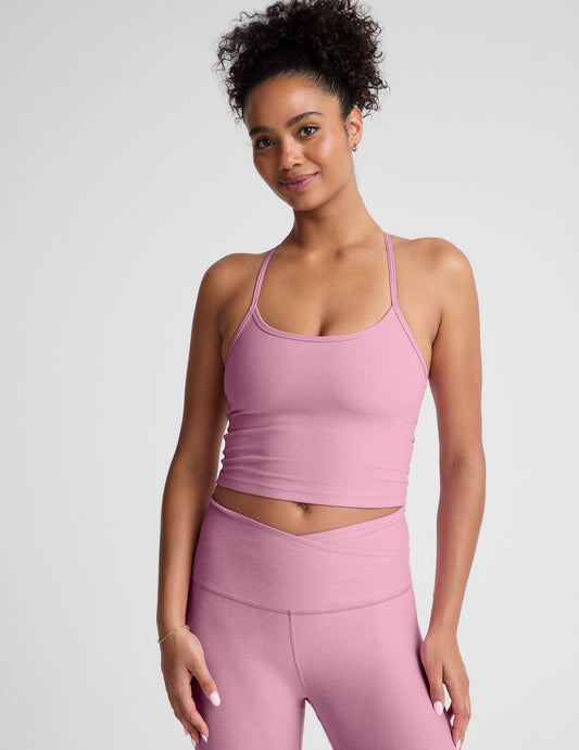 Spacedye Slim Racerback Crop Tank - Pink Haze Hthr