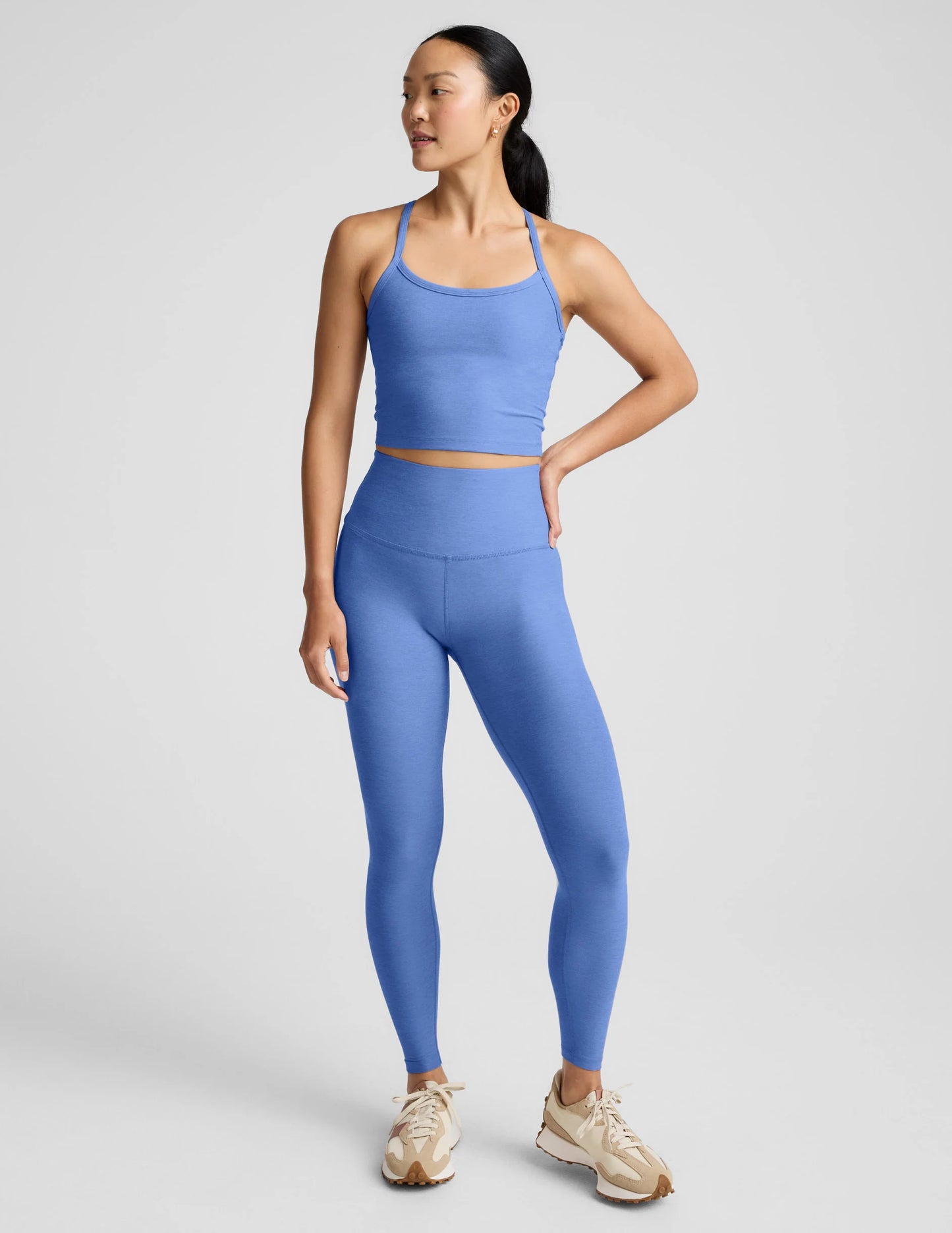 Spacedye Slim Racerback Crop Tank - WldFlwrBluHthr