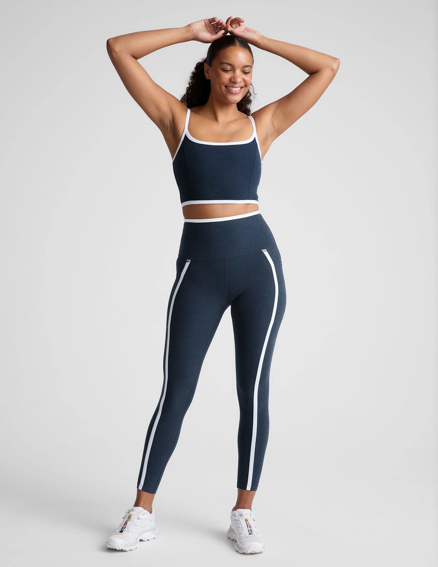 Spacedye New Moves HW Midi Legging - Navy/White