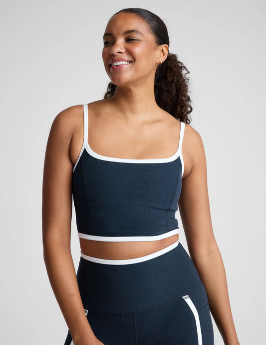 Spacedye New Moves High Cropped Tank - Navy/White