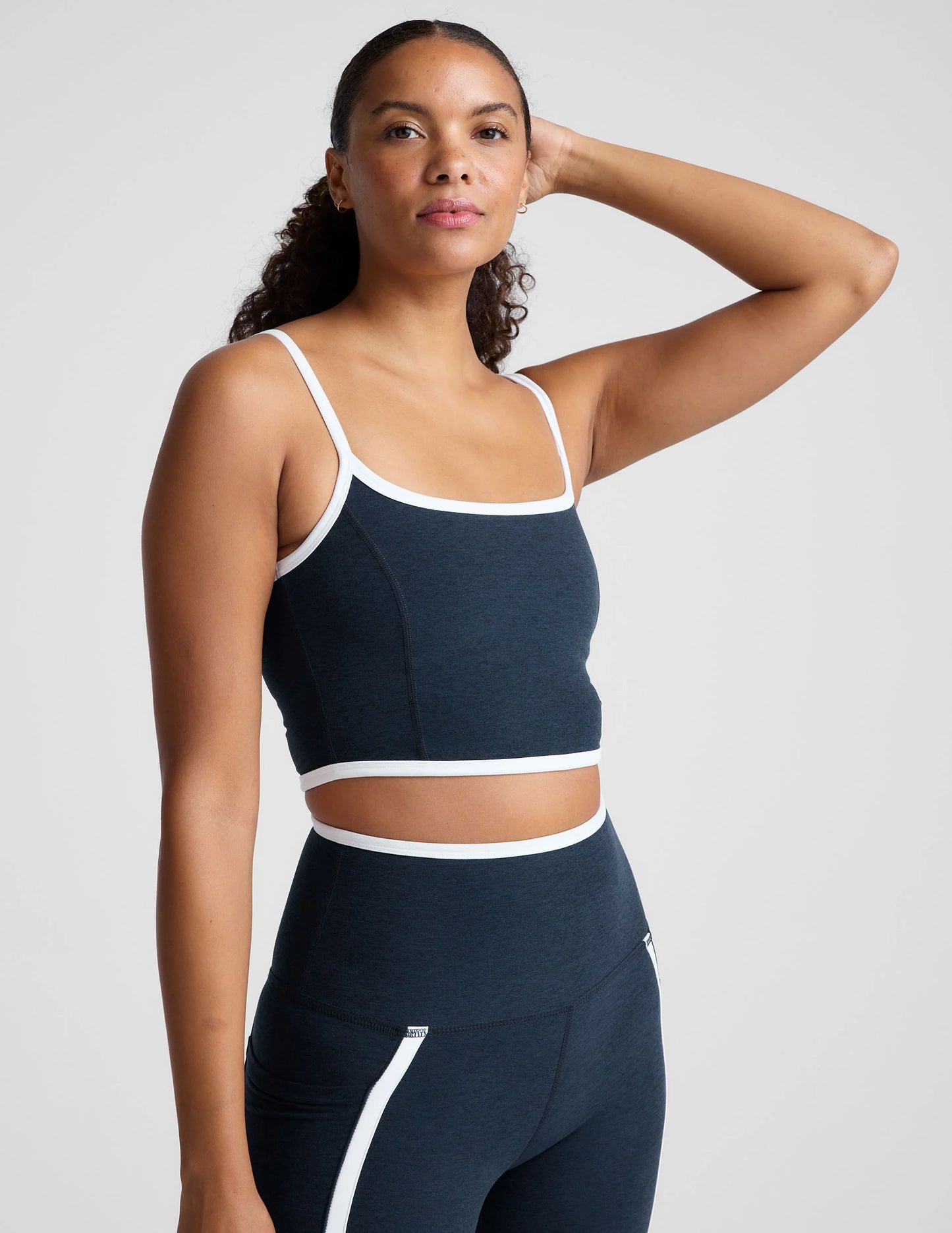 Spacedye New Moves High Cropped Tank - Navy/White