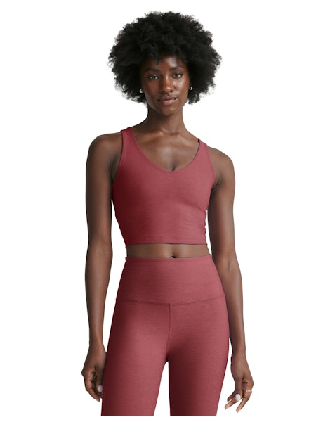 Spacedye Good Day Cropped Tank - Faded Rose Hthr