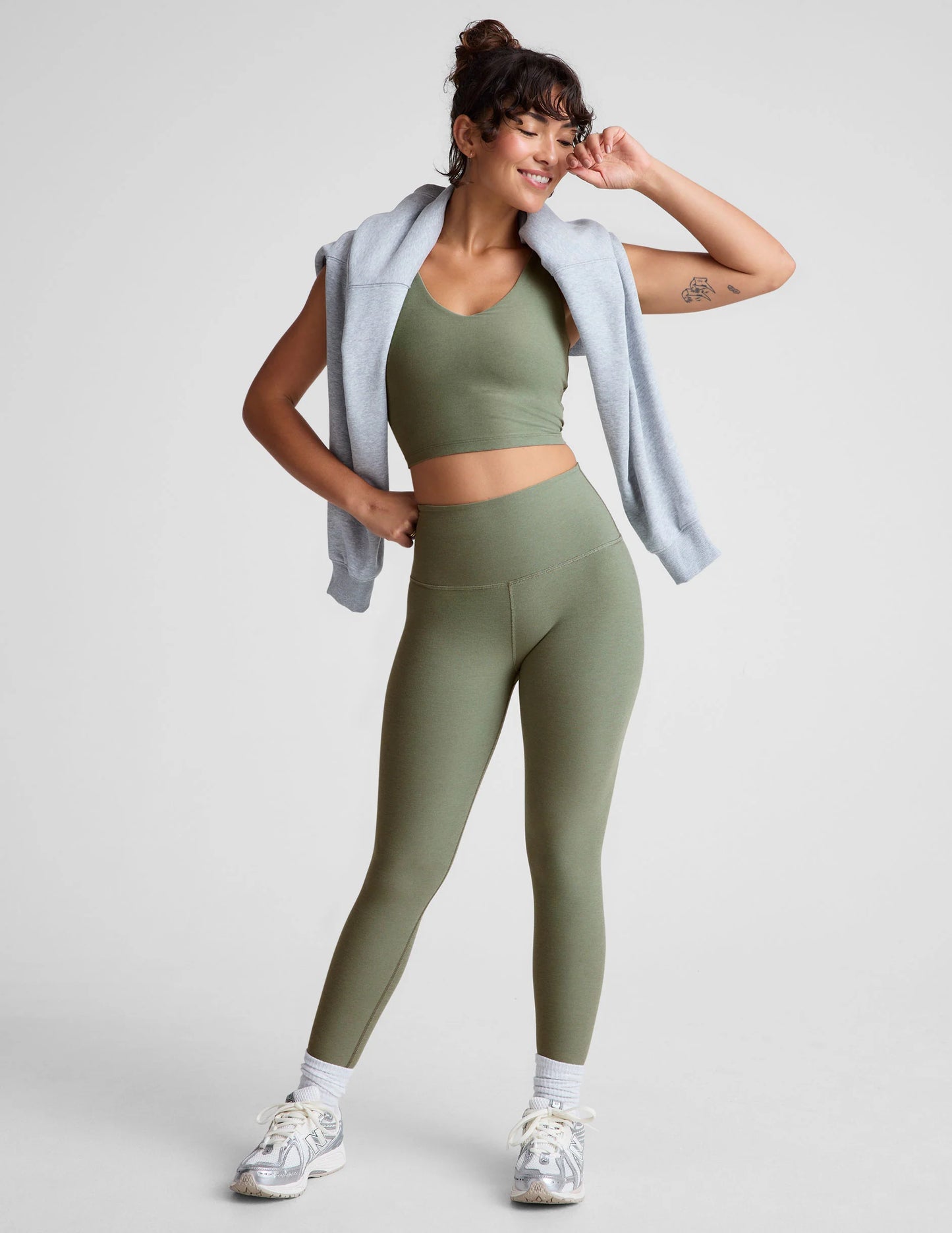 Spacedye Midi HW Legging - Grey Sage Hthr