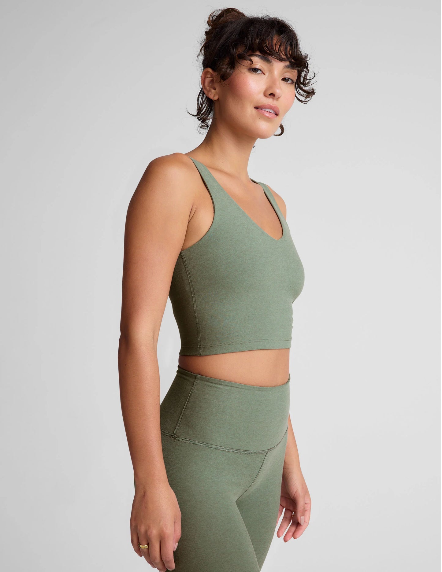 Spacedye Good Day Cropped Tank - Grey Sage Heather