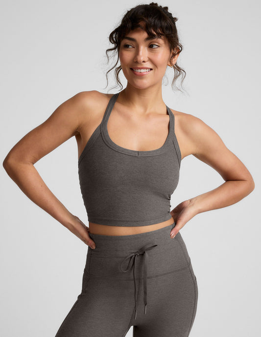 Spacedye On The Up Cropped Tank - True Gray Hthr