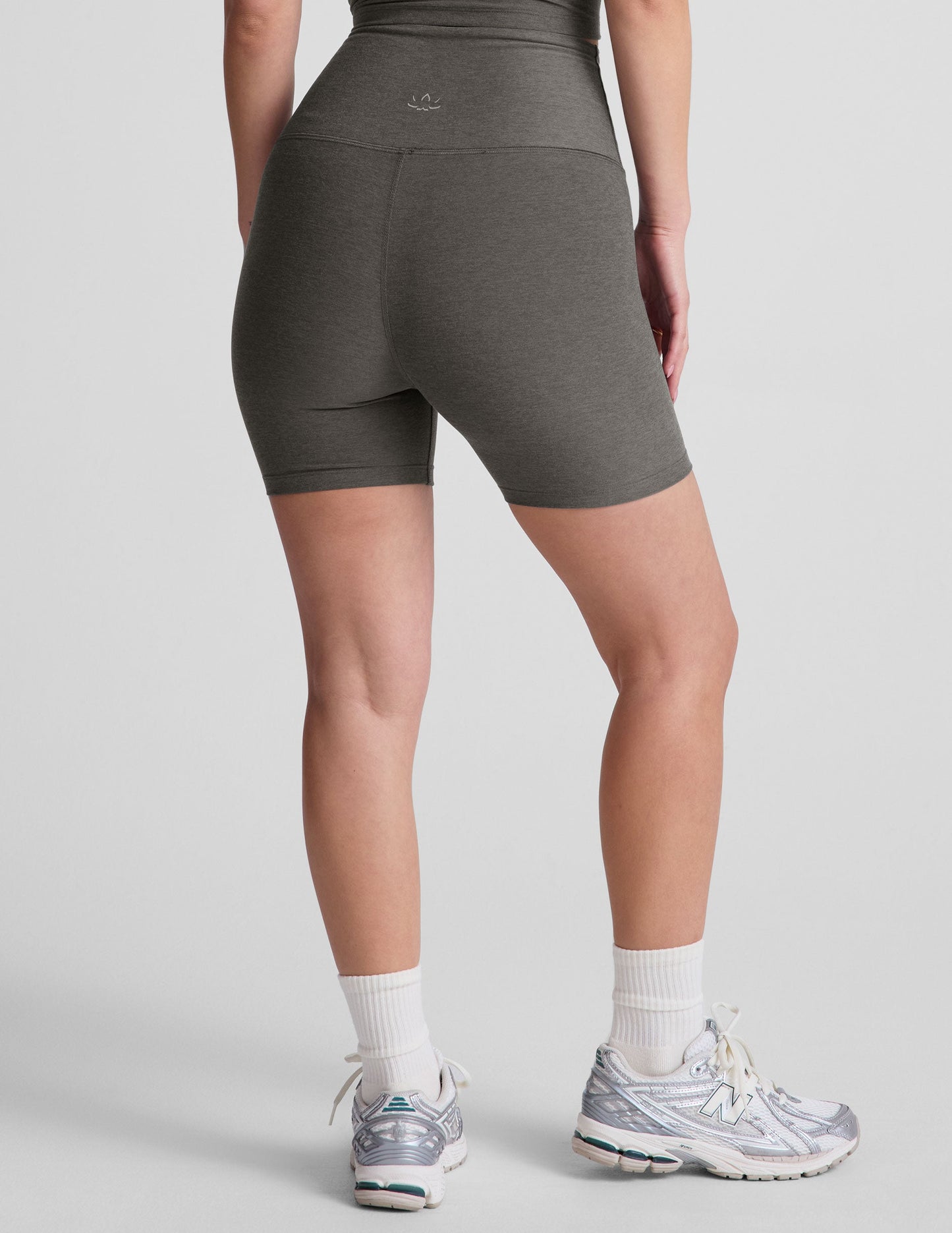 Spacedye Keep Pace Biker Short - True Gray Heather