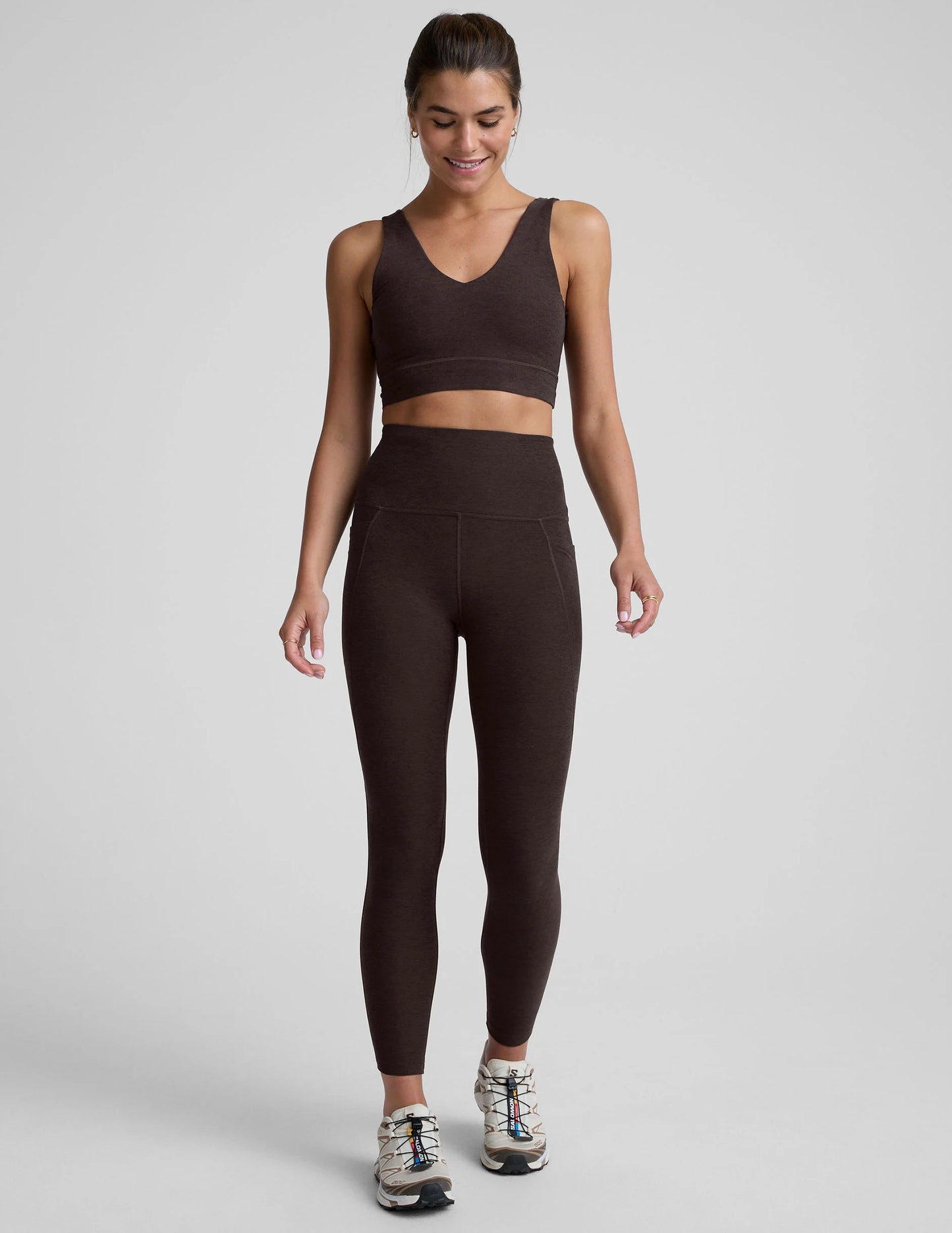 Spacedye Good Day Long Line Bra - Dark Choc Hthr