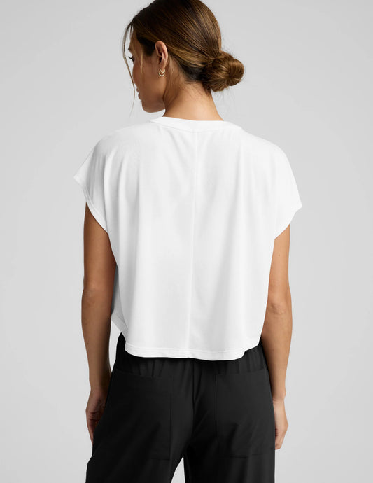 Studio Luxe Cropped Tee - White