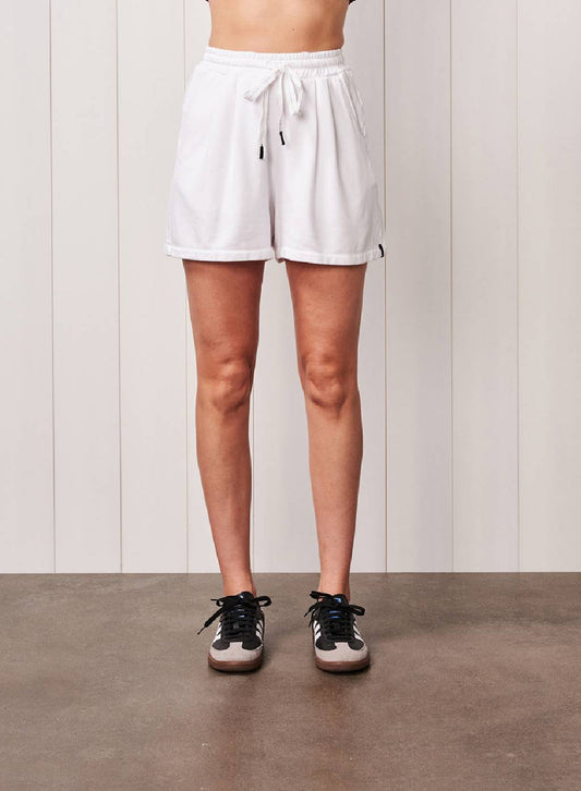 Softest Fleece Pleated Short - White