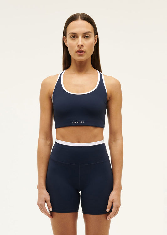 Stellar Sports Bra - Dark Navy / Optic White