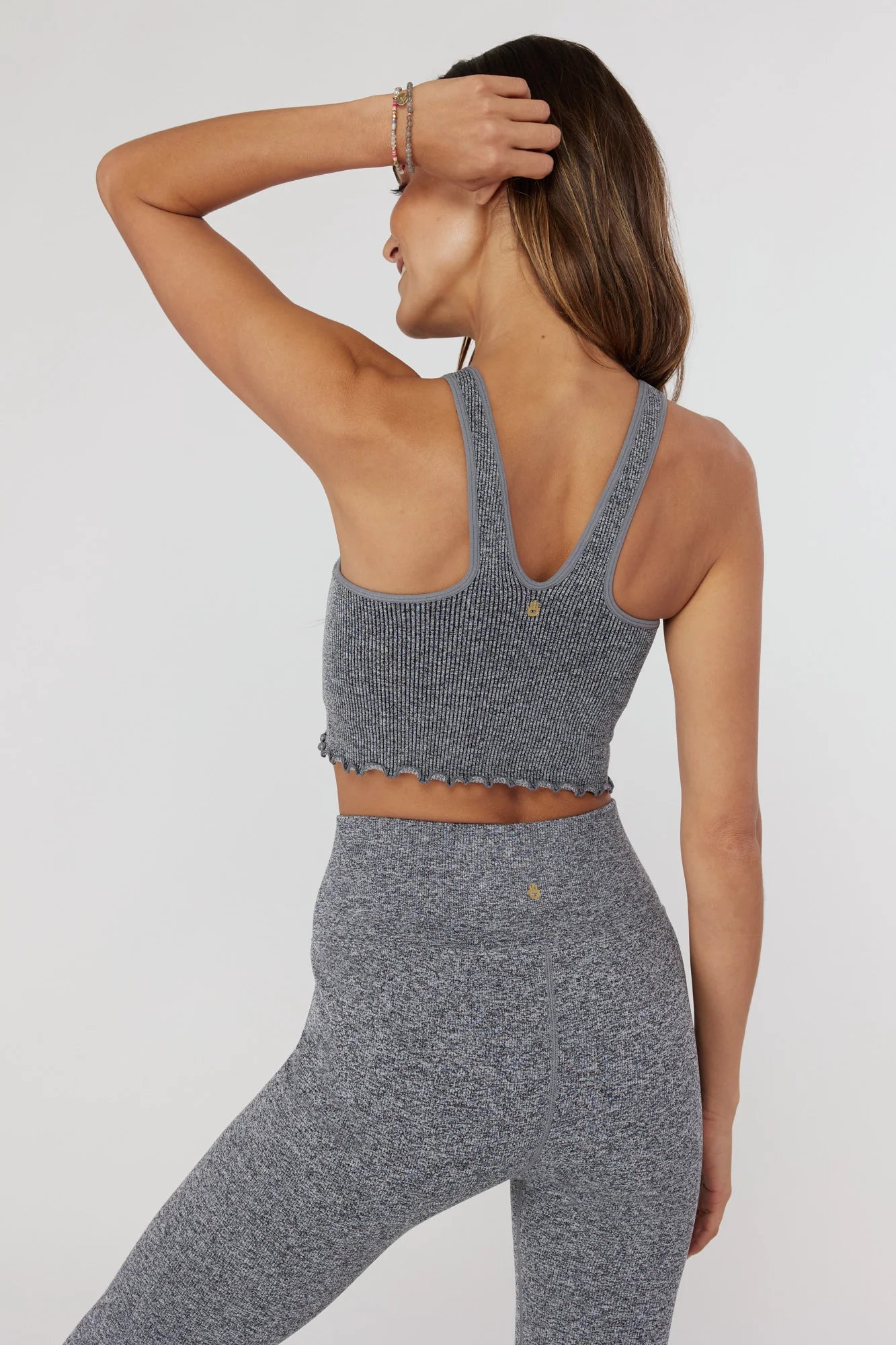 Amor Heather Crop Tank - Heather Grey