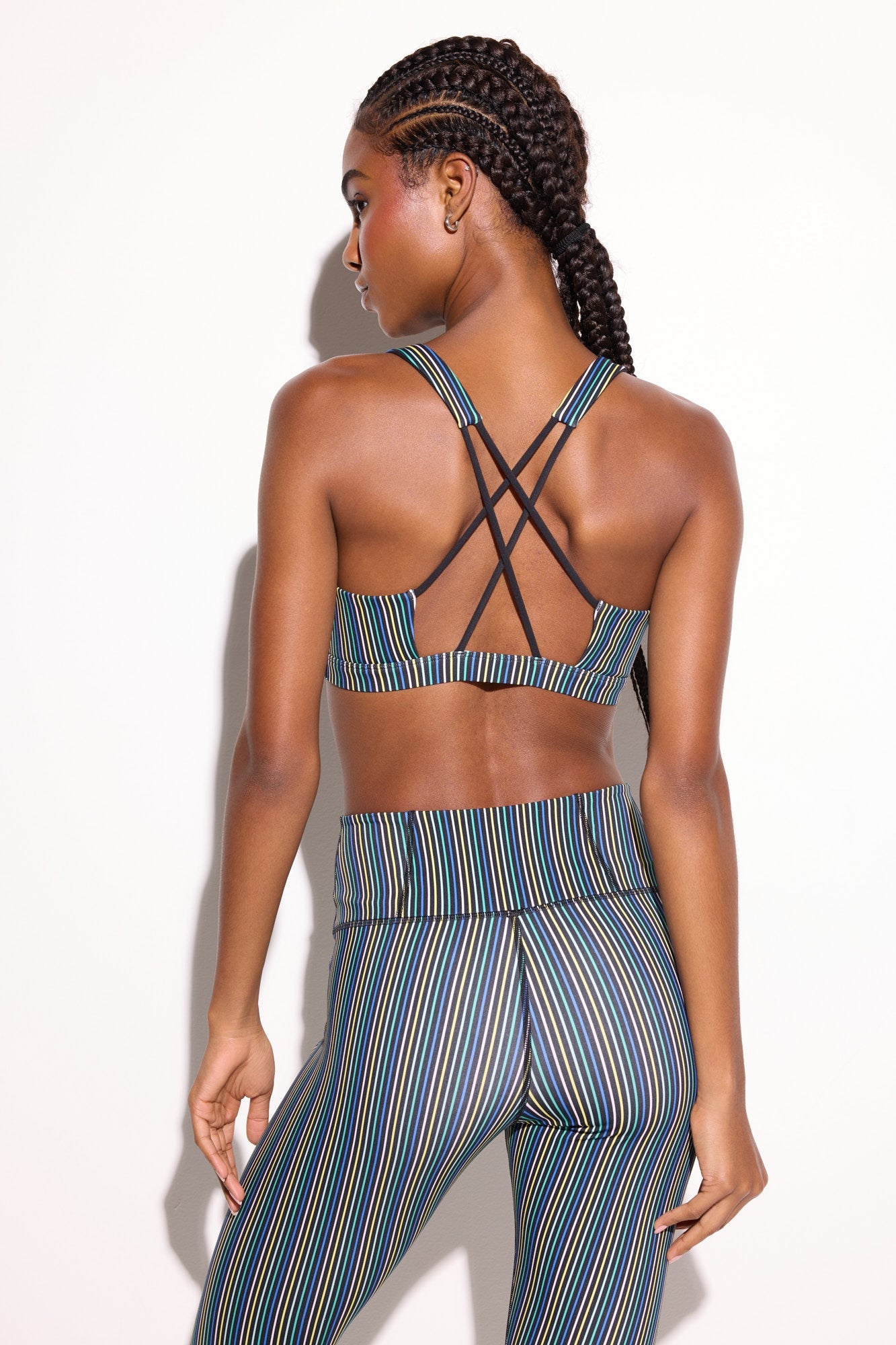 Aura Stripe Venus Longline Bra - Black