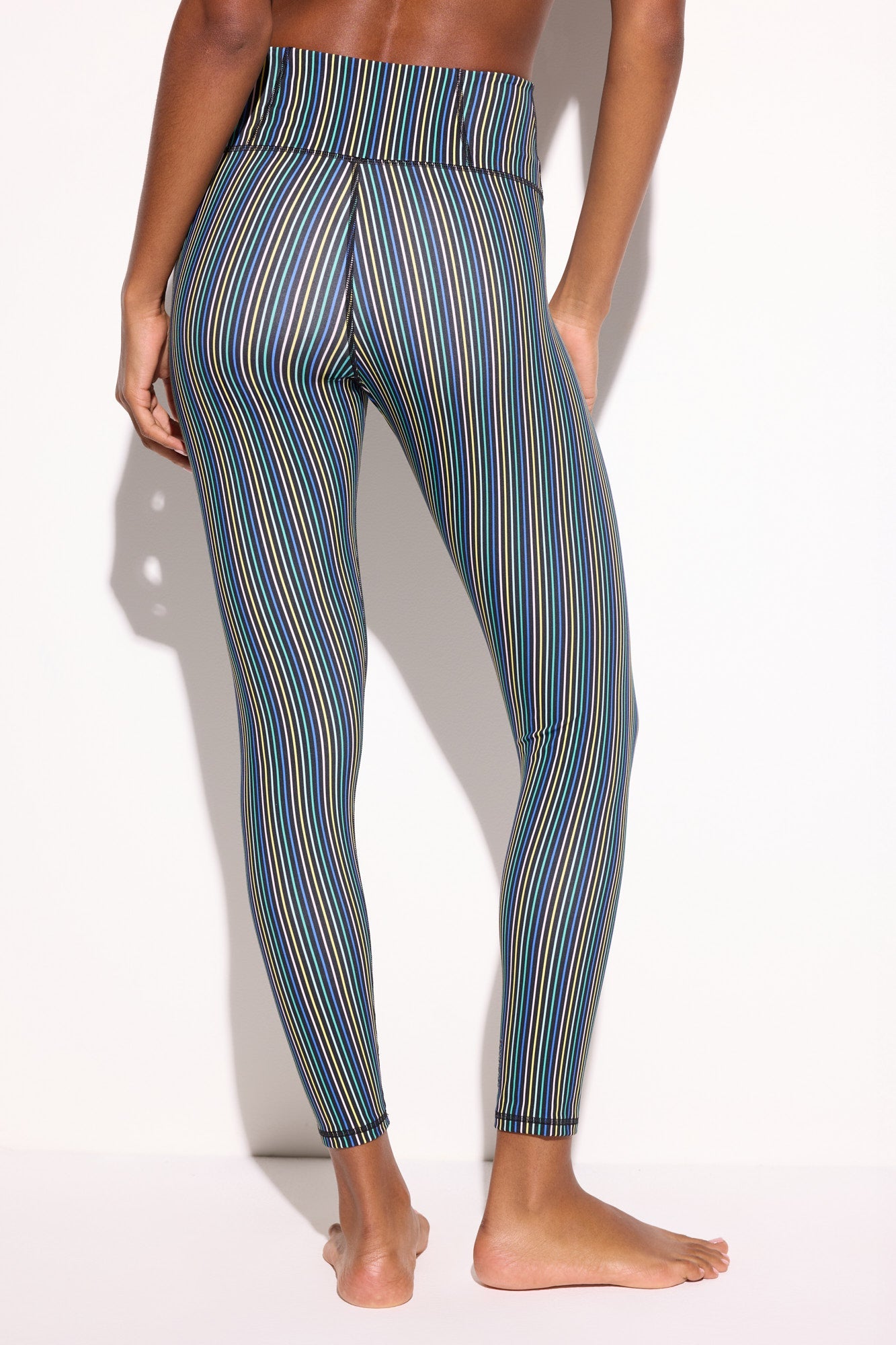 Aura Stripe Lotus 7/8 Legging - Black