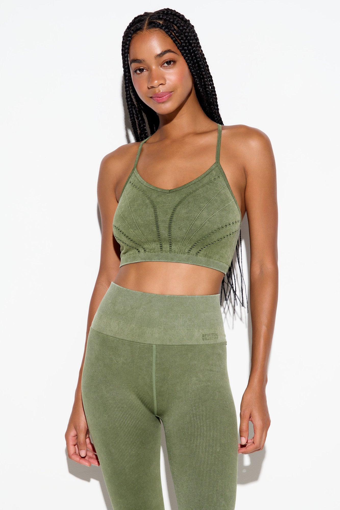 Mineral Wash Gwenyth Bra - Mojave Green
