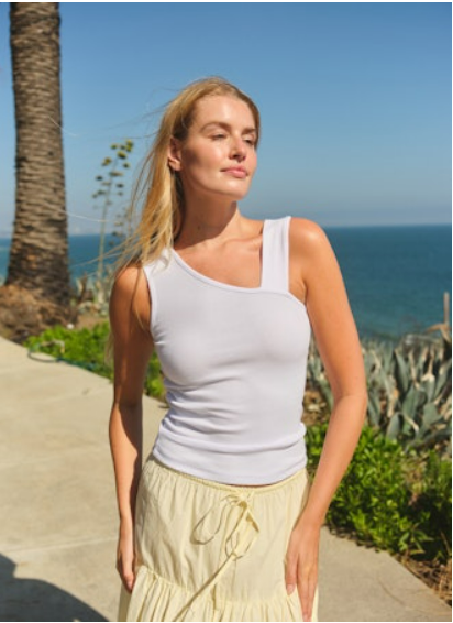 Rib Strap Tank - Optic White