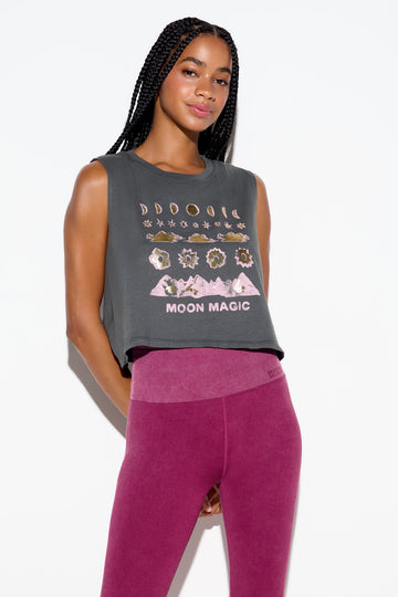 Spellbound Spirit Crop Tank - Ash
