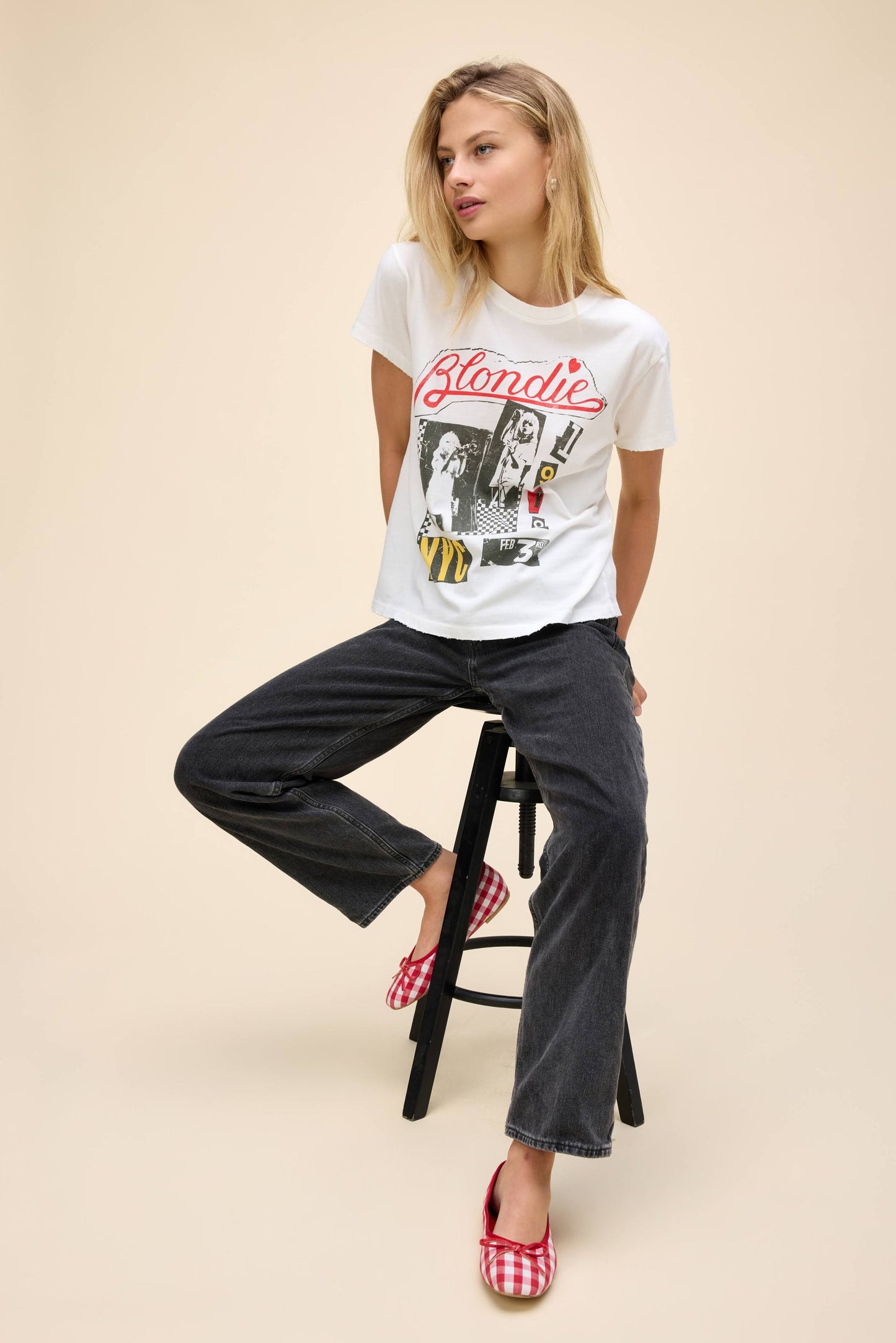 Blondie Valentine Collage Tour Tee - Vintage White