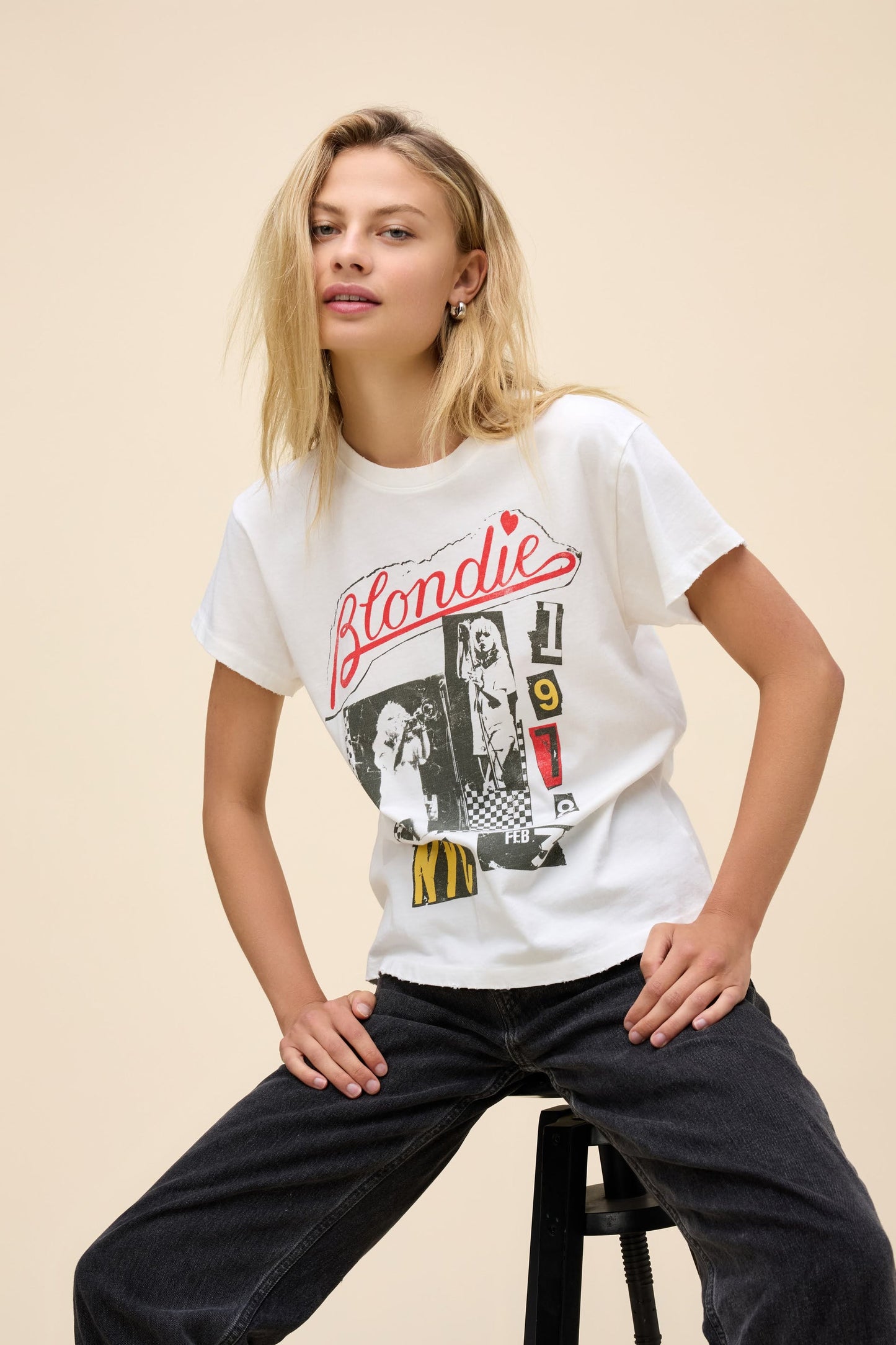 Blondie Valentine Collage Tour Tee - Vintage White