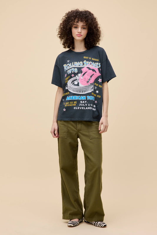 Rolling Stones 1978 US Tour Merch Tee - Vntg Black