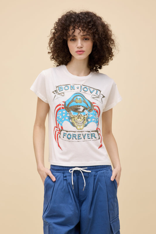 Bon Jovi Forever Solo Tee - Vintage White