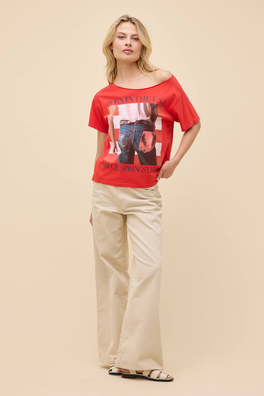 Bruce Born USA Off The Shoulder - Cherry Red