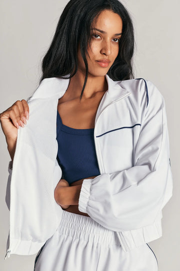 Year Tennis Windbreaker - White/Navy