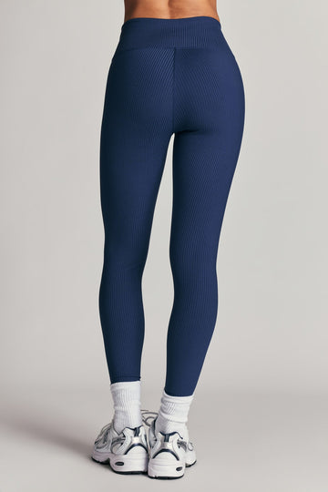 Ribbed Veronica Legging - Navy