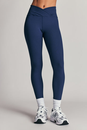 Ribbed Veronica Legging - Navy