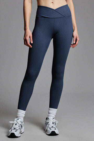 Ribbbed Veronica Legging - Steel Grey