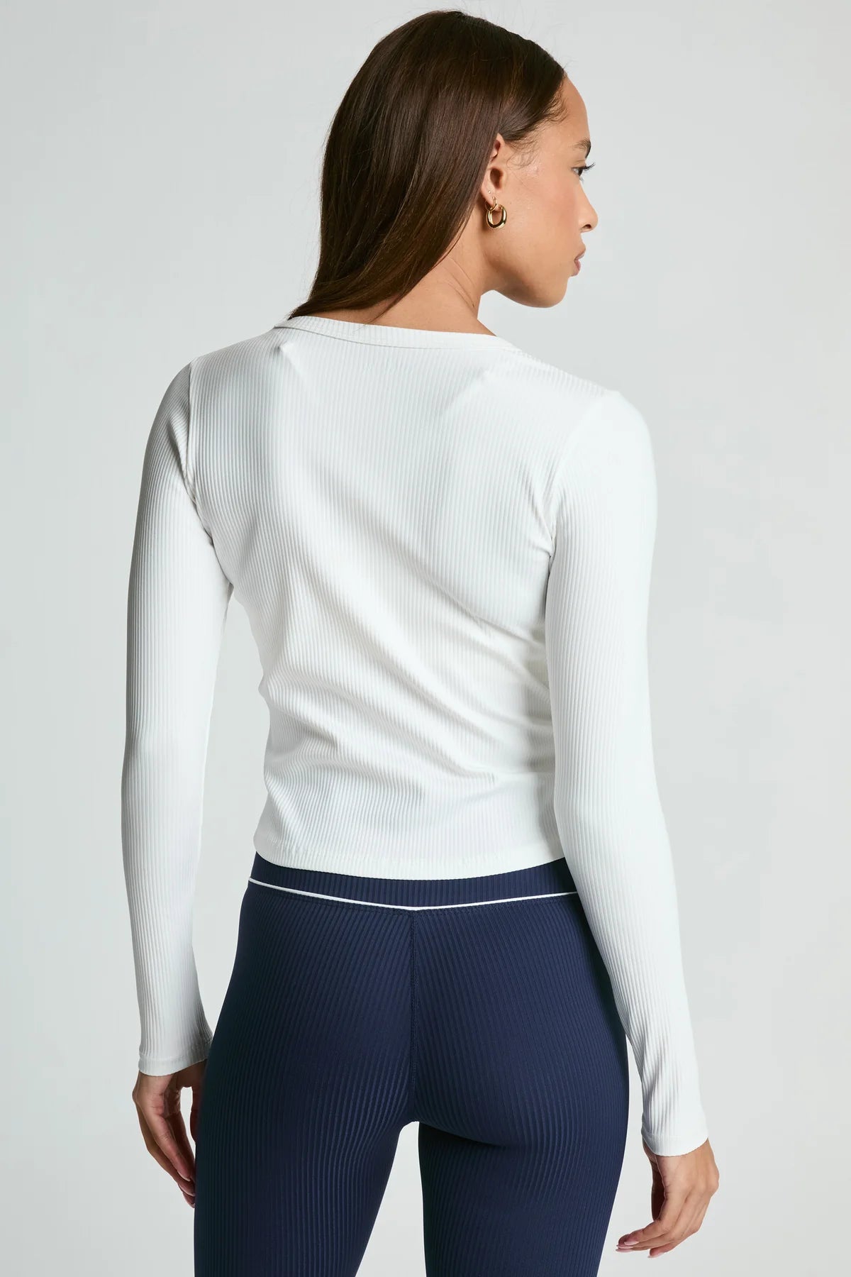 Rib Crew Long Sleeve - White