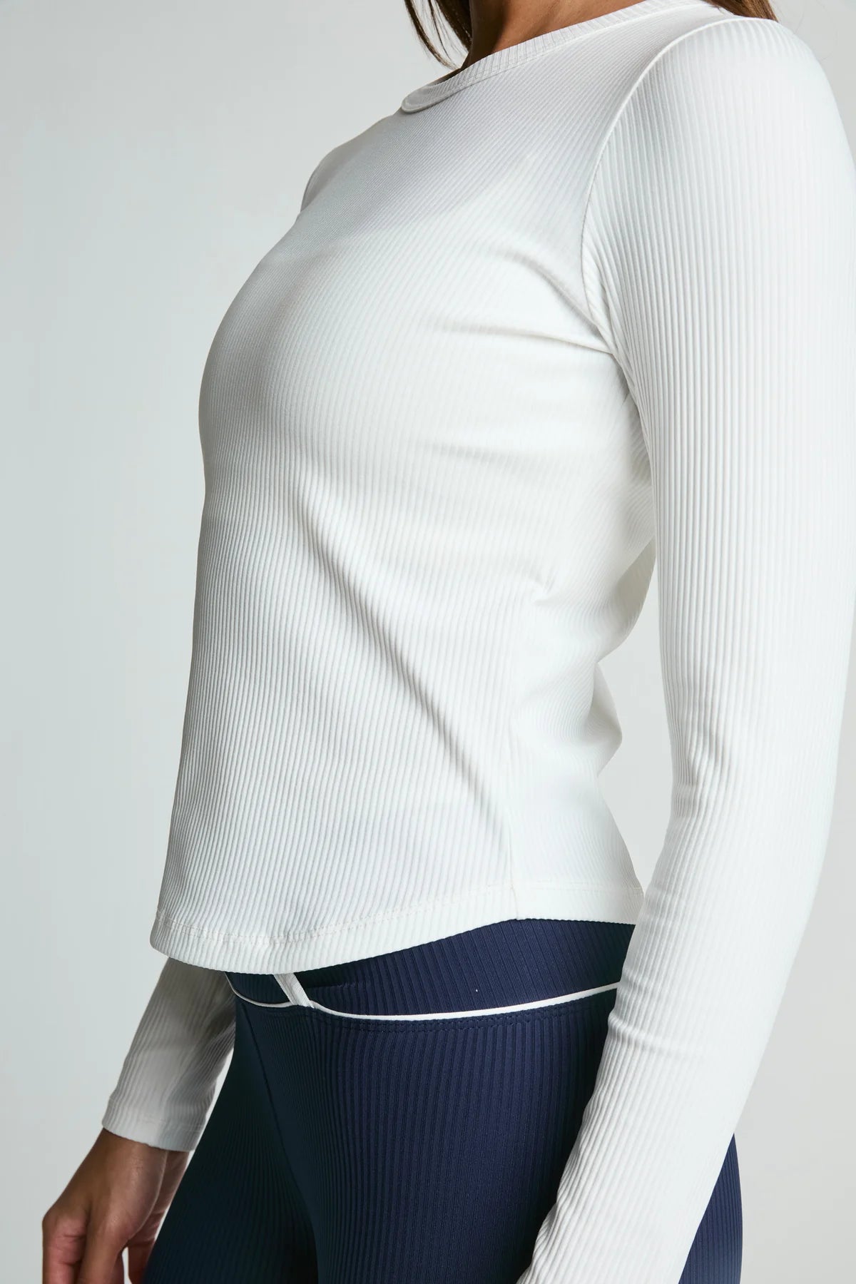 Rib Crew Long Sleeve - White