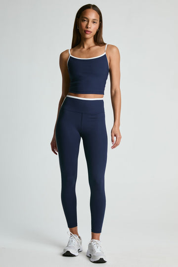 Ribbed Bralette Tank - Navy/White
