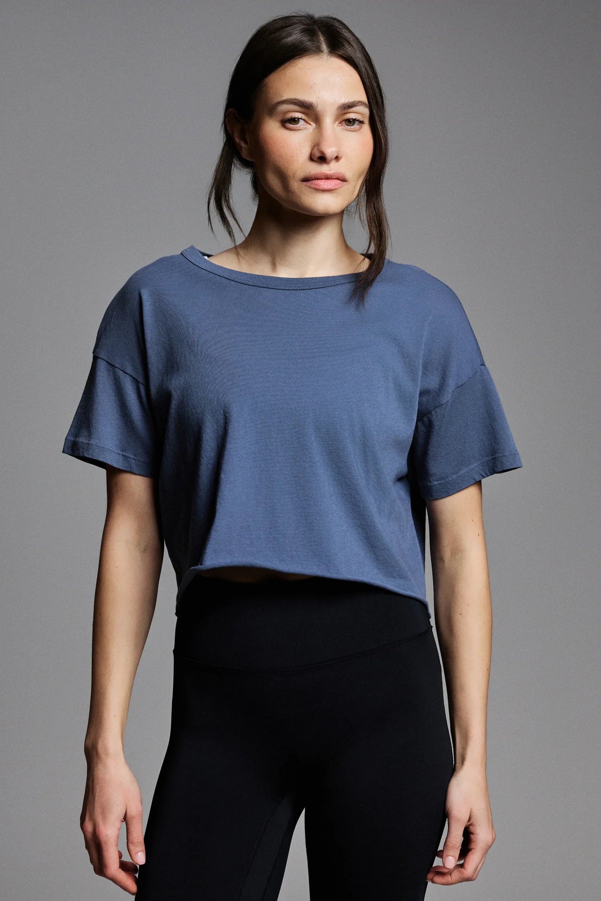 Cropped Tee - Steel Grey