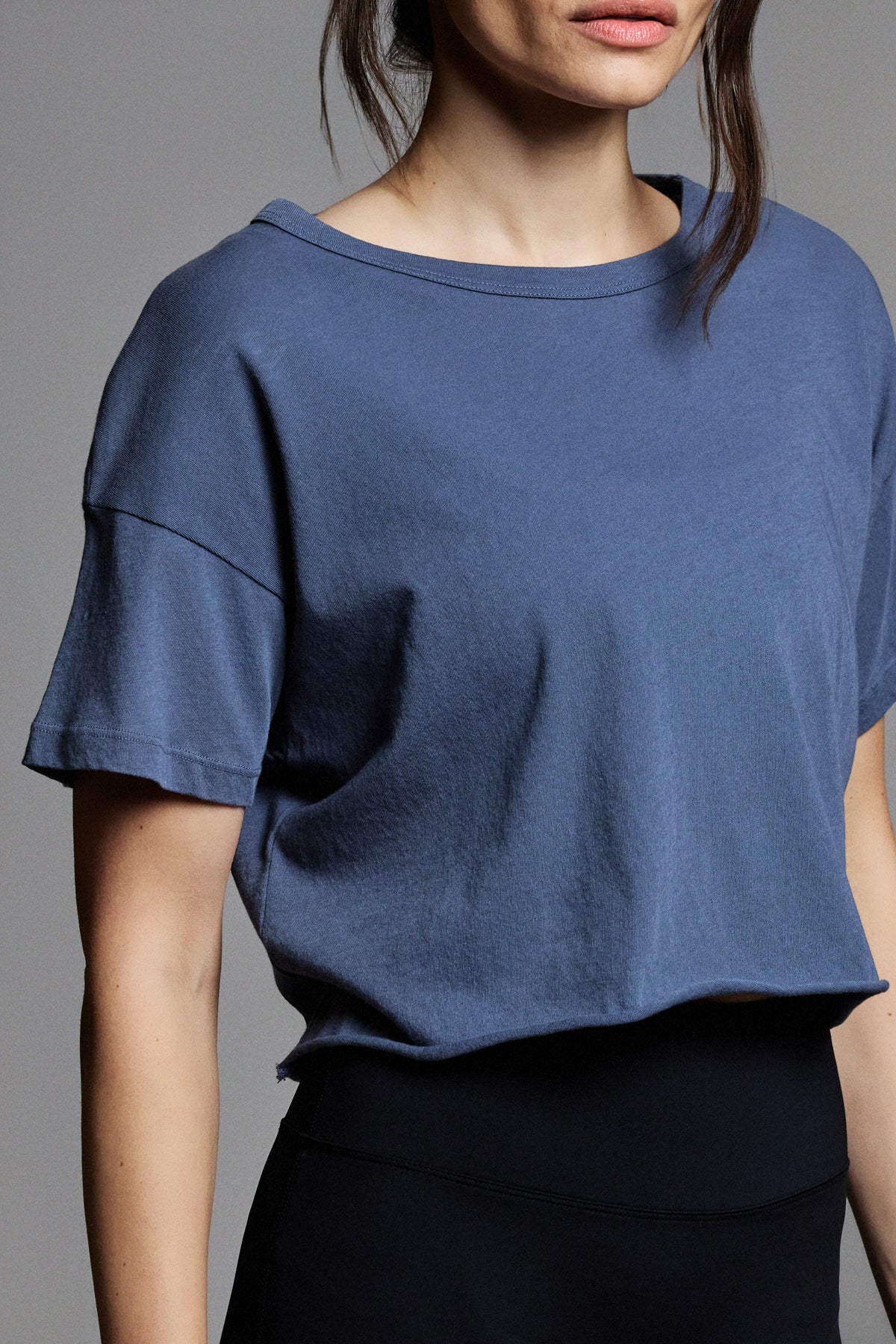Cropped Tee - Steel Grey