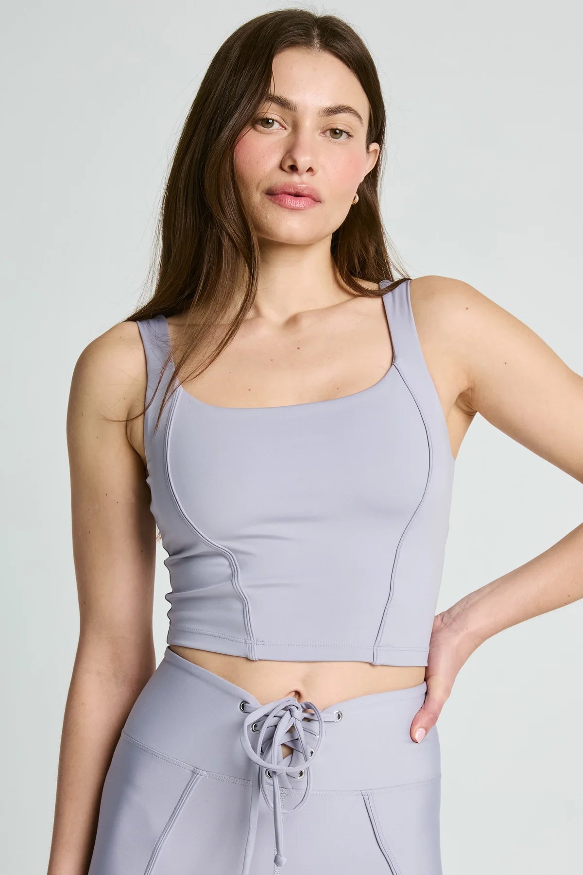 Corset Tank - Lilac Grey