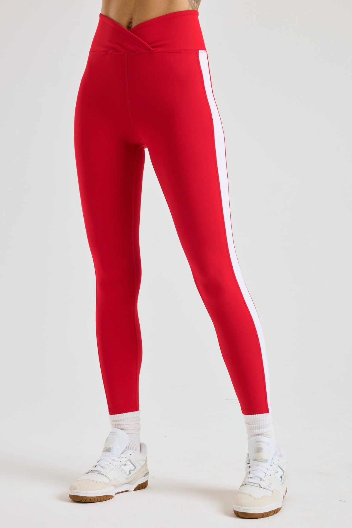 Sport 7/8 Track Legging - Red/White
