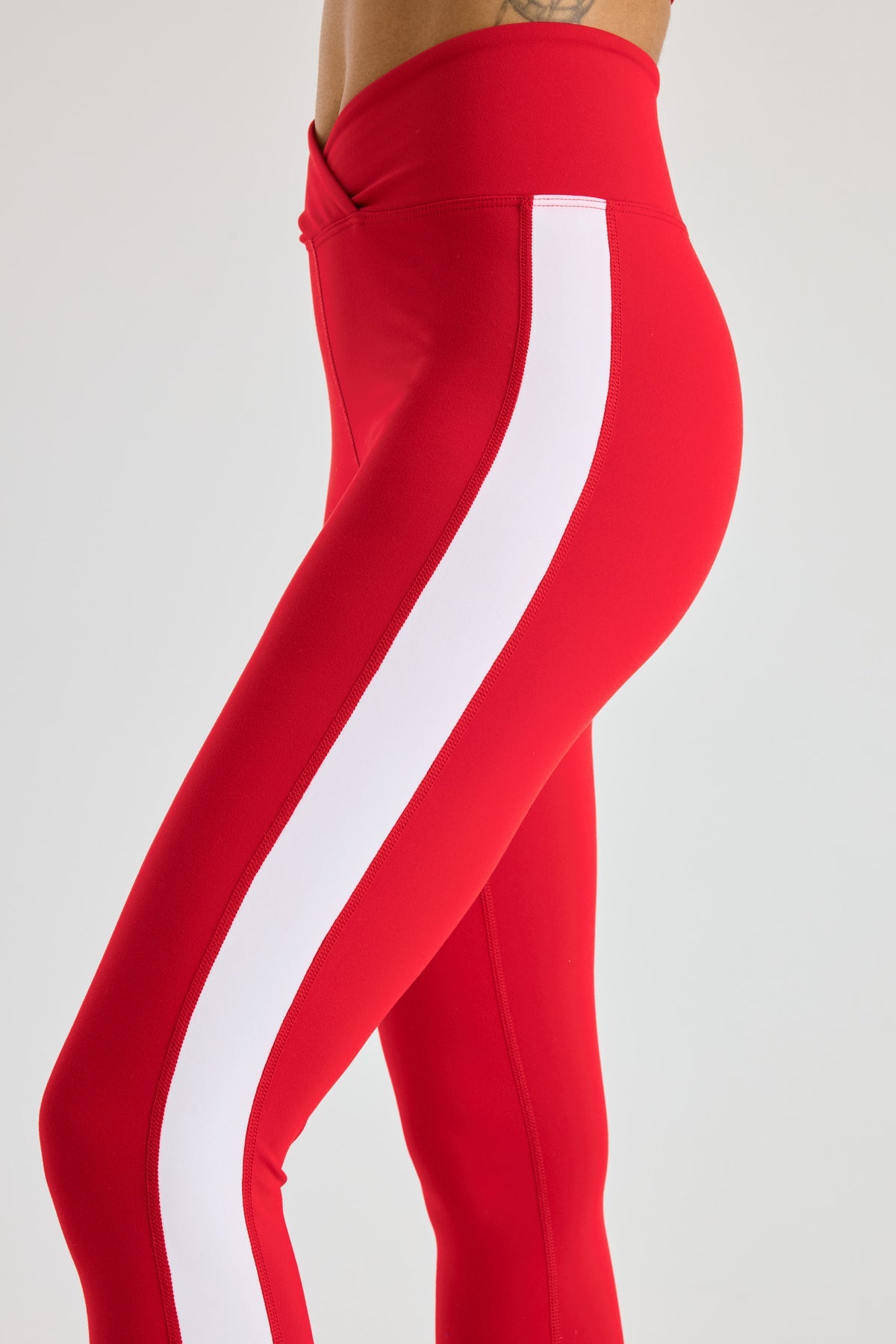 Sport 7/8 Track Legging - Red/White