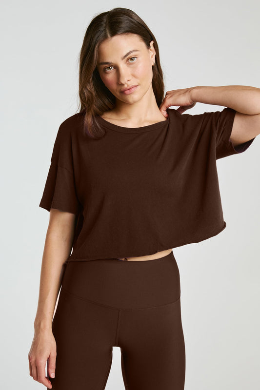 Cropped Tee - Dark Oak
