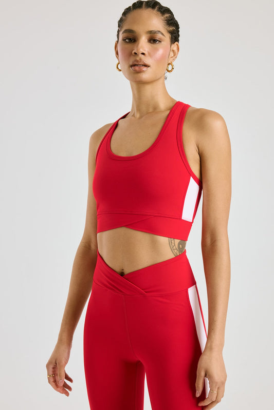 Sport Track Bra - Red/White