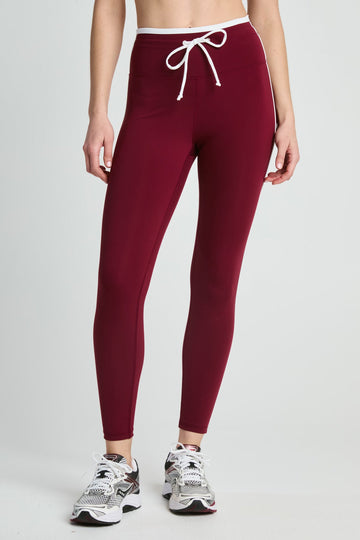 Sport Sprint Legging - Burgandy/Cream