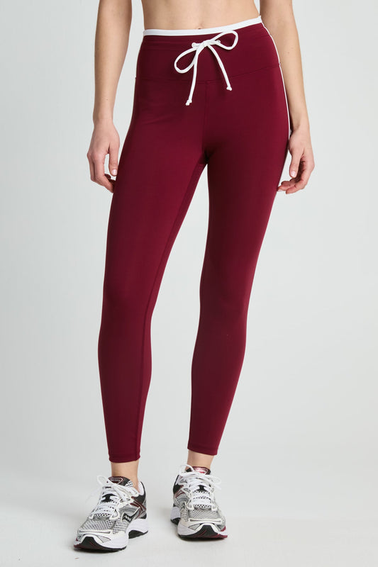 Sport Sprint Legging - Burgandy/Cream