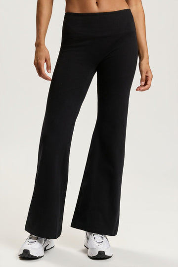 Cotton Wide Leg Pant - Black