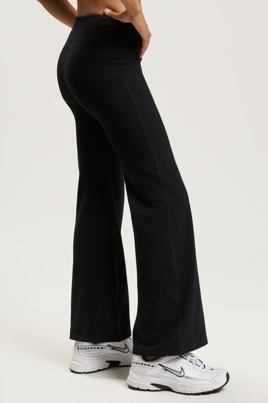 Cotton Wide Leg Pant - Black