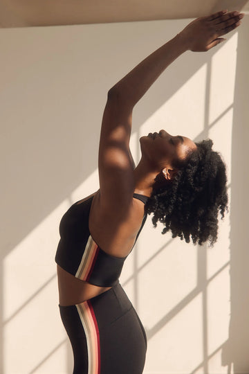 Infinity Longline Bra - Black/Terra Cotta