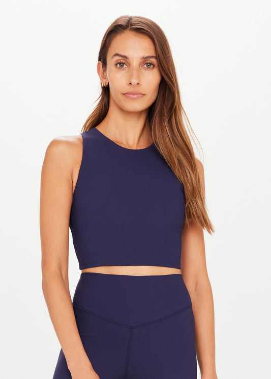 Ribbed Samara Crop - Navy