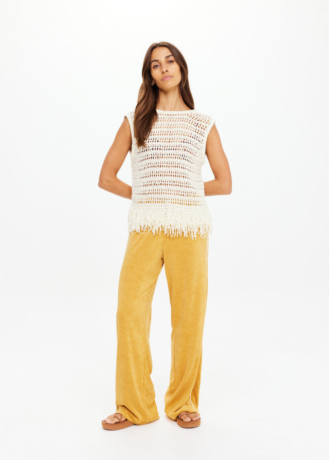 Kamali Knit Fringe Top - Natural
