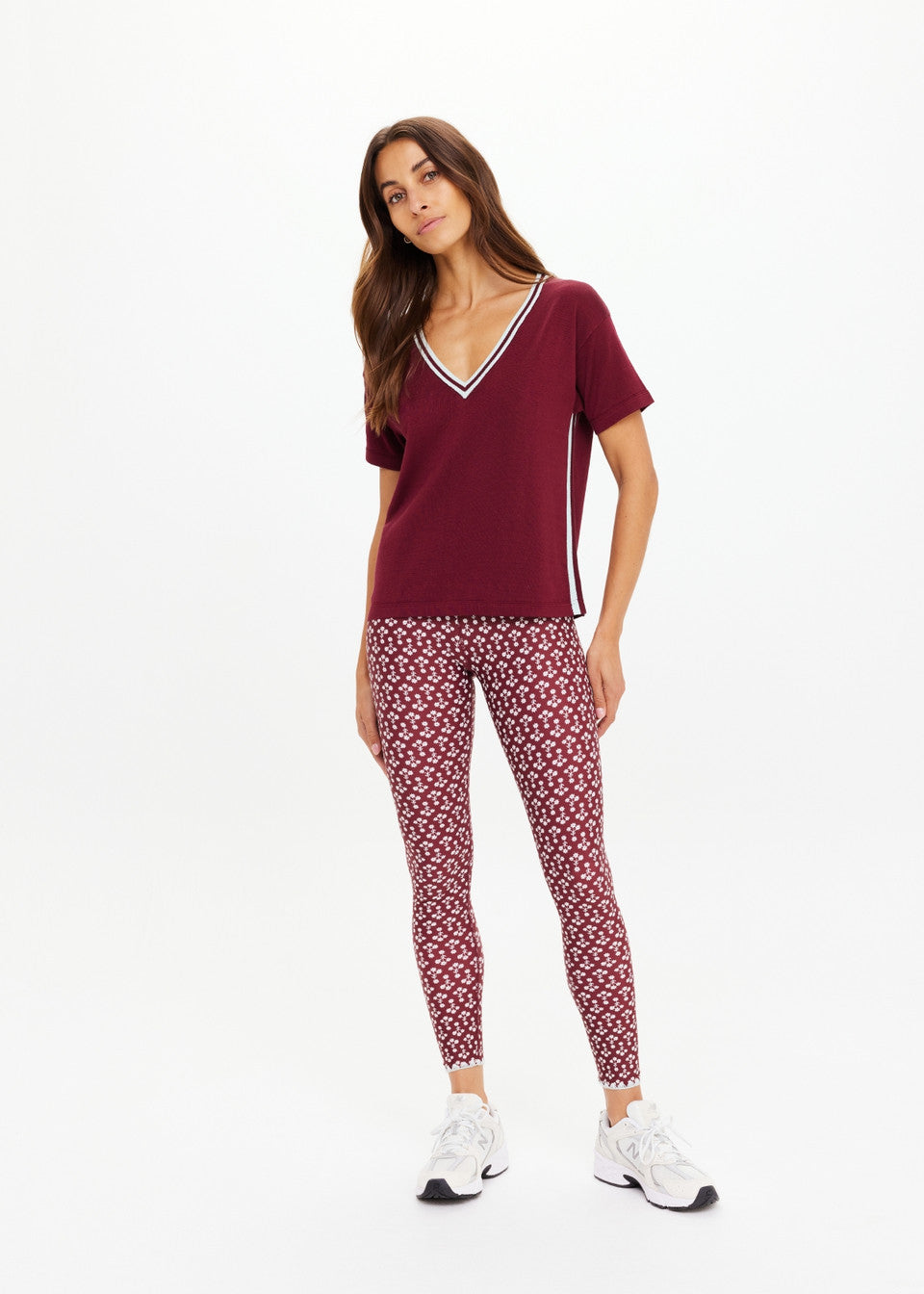 Sienna V Neck Tee - Red