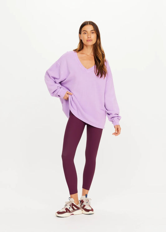 Soul Lou V Neck Sweater - Violet